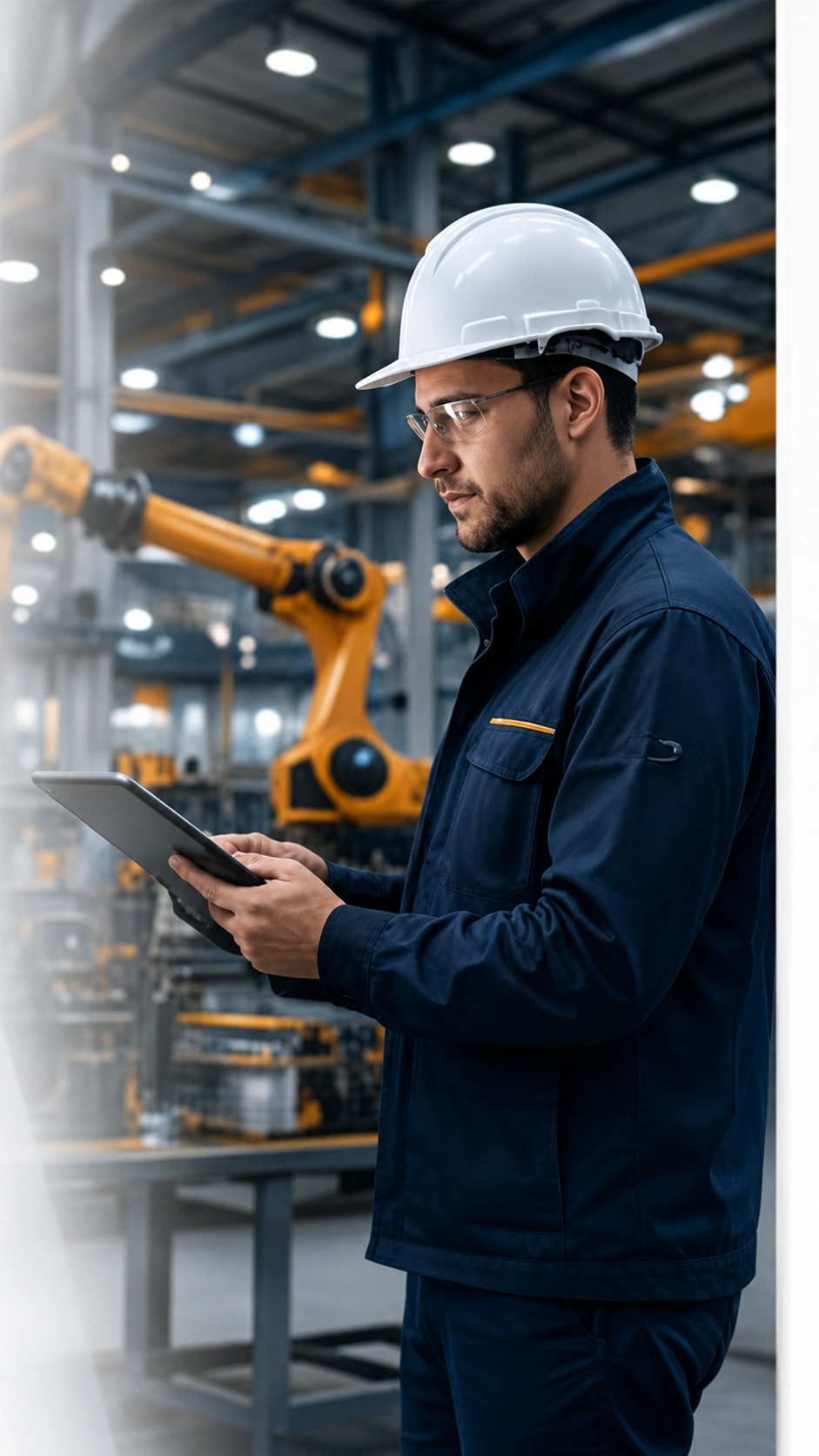 Operations professional reviewing an industrial system